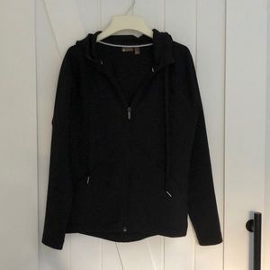 Zella black full zip fleece hoody w/ front pockets